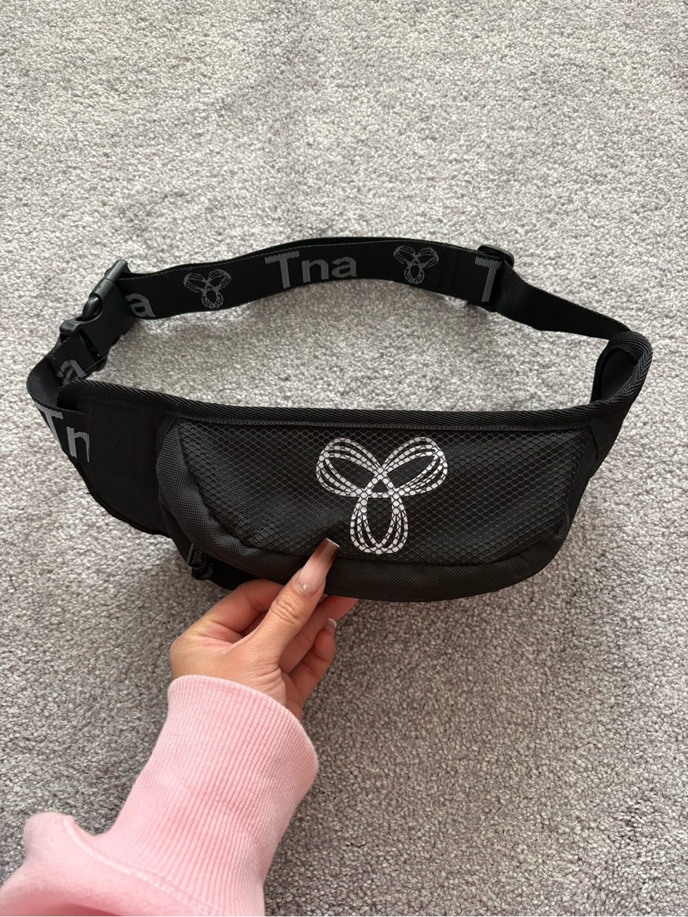 TNA Black Mesh Logo Waist/Belt Bag